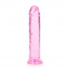 REALROCK CRYSTAL CLEAR - Dildo z Przyssawką - Różowe - 20 cm