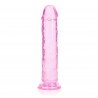 REALROCK CRYSTAL CLEAR - Dildo z Przyssawką - Różowe - 20 cm