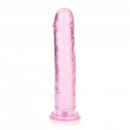 REALROCK CRYSTAL CLEAR - Dildo z Przyssawką - Różowe - 20 cm