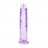REALROCK CRYSTAL CLEAR - Dildo z Przyssawką - Fiolet - 20 cm
