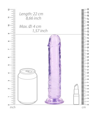 REALROCK CRYSTAL CLEAR - Dildo z Przyssawką - Fiolet - 20 cm