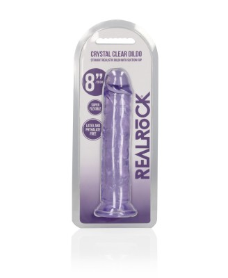 REALROCK CRYSTAL CLEAR - Dildo z Przyssawką - Fiolet - 20 cm