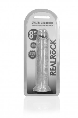 REALROCK CRYSTAL CLEAR - Dildo z Przyssawką - Transparent - 20 cm
