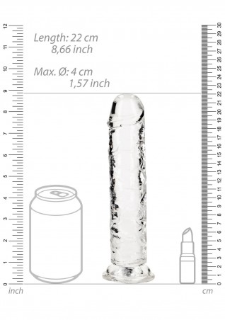 REALROCK CRYSTAL CLEAR - Dildo z Przyssawką - Transparent - 20 cm