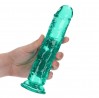 REALROCK CRYSTAL CLEAR - Dildo z Przyssawką - Zielone - 20 cm