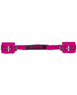 Adjustable Leather Handcuffs - Pink