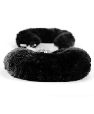 Fetish Pleasure Fluffy Handcuffs Black