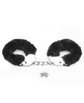 Fetish Pleasure Fluffy Handcuffs Black