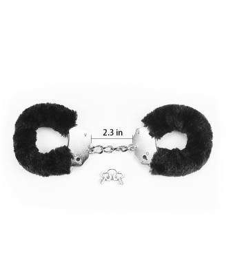 Fetish Pleasure Fluffy Handcuffs Black