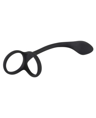 Black Velvets Cock + Ball ring - Korek Analny z Pierścieniem Erekcyjnym