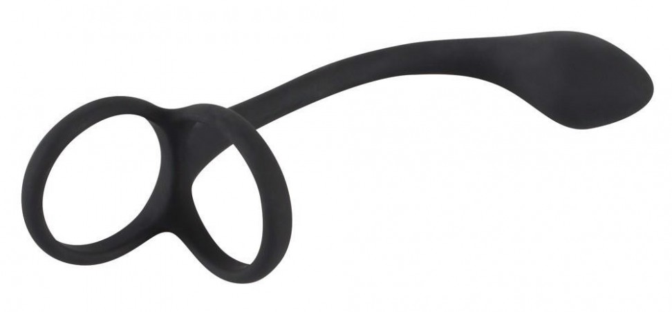 Black Velvets Cock + Ball ring - Korek Analny z Pierścieniem Erekcyjnym