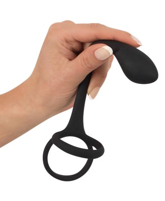 Black Velvets Cock + Ball ring - Korek Analny z Pierścieniem Erekcyjnym