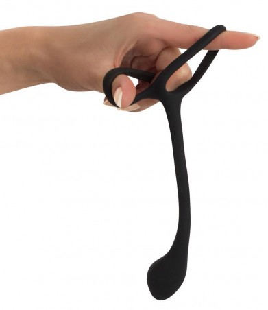 Black Velvets Cock + Ball ring - Korek Analny z Pierścieniem Erekcyjnym