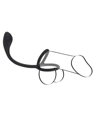 Black Velvets Cock + Ball ring - Korek Analny z Pierścieniem Erekcyjnym