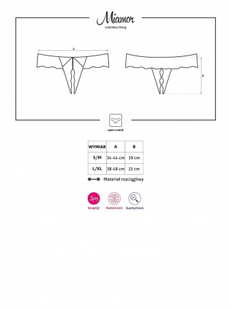 Bielizna- Miamor stringi otwarte czarne XXL