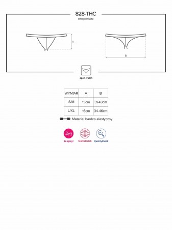 Bielizna-828-THC-1 stringi otwarte  S/M