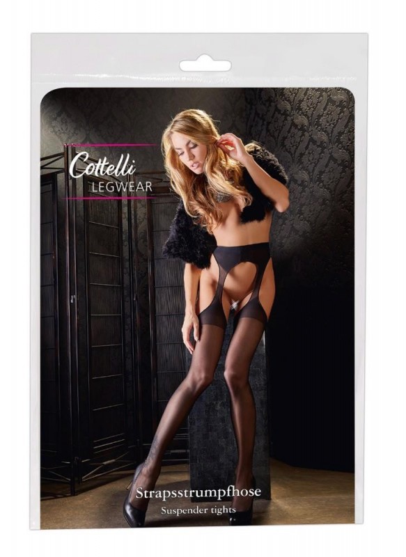 Cottelli Sex Tights Czarne Rajstopy Otwarte S/M