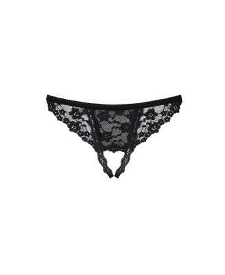 Bielizna-Letica stringi otwarte czarne  S/M