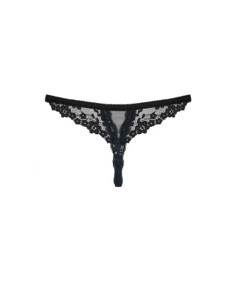 Bielizna-Letica stringi otwarte czarne  S/M