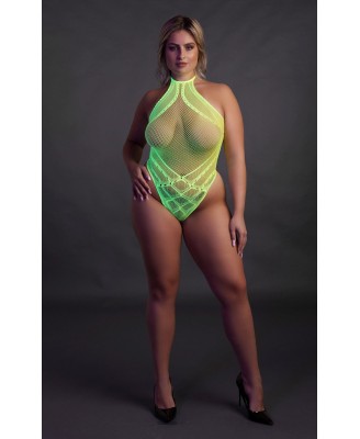 Body with Halter Neck - Neon Green - XL/XXXXL