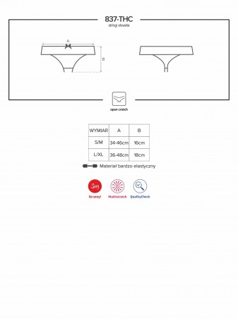 Bielizna-837-THC-1 stringi otwarte  S/M