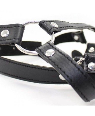 Knebel-Imbracatura per testa con anello Head Harness+Ring Gag