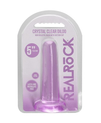 REALROCK CRYSTAL CLEAR - Dildo z Przyssawką - Róż - 13,5 cm