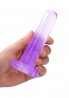 REALROCK CRYSTAL CLEAR - Dildo z Przyssawką - Róż - 13,5 cm