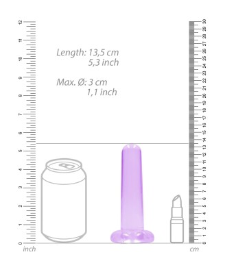 REALROCK CRYSTAL CLEAR - Dildo z Przyssawką - Róż - 13,5 cm