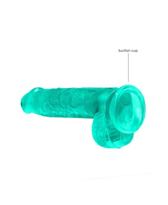 6"""" / 15 cm Realistic Dildo With Balls - Turquoise