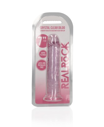 Realistyczne Przezroczyste Dildo z Przyssawką - 7'' / 18 cm - Róż