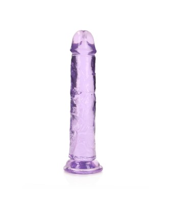 REALROCK CRYSTAL CLEAR - Dildo z Przyssawką - Fiolet - 18 cm