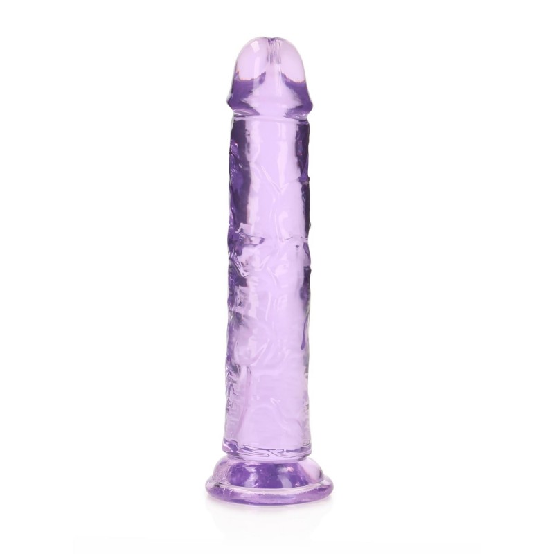 REALROCK CRYSTAL CLEAR - Dildo z Przyssawką - Fiolet - 18 cm