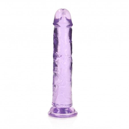 REALROCK CRYSTAL CLEAR - Dildo z Przyssawką - Fiolet - 18 cm