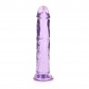 REALROCK CRYSTAL CLEAR - Dildo z Przyssawką - Fiolet - 18 cm