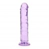 REALROCK CRYSTAL CLEAR - Dildo z Przyssawką - Fiolet - 18 cm