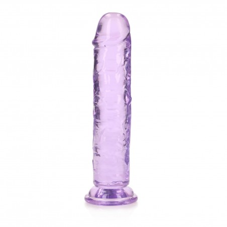 REALROCK CRYSTAL CLEAR - Dildo z Przyssawką - Fiolet - 18 cm