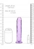 REALROCK CRYSTAL CLEAR - Dildo z Przyssawką - Fiolet - 18 cm