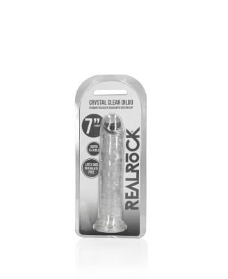 REALROCK CRYSTAL CLEAR - Dildo z Przyssawką - Transparentne - 18 cm