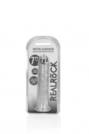 REALROCK CRYSTAL CLEAR - Dildo z Przyssawką - Transparentne - 18 cm