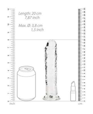 REALROCK CRYSTAL CLEAR - Dildo z Przyssawką - Transparentne - 18 cm