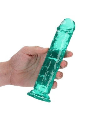 REALROCK CRYSTAL CLEAR - Dildo z Przyssawką - Zielone - 18 cm