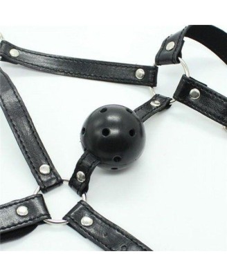 Knebel-Imbracatura Viso con morso Head Harness+Ball Gag