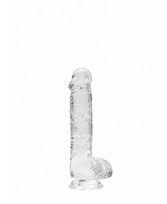 6"" / 15 cm Realistic Dildo With Balls - Transparent