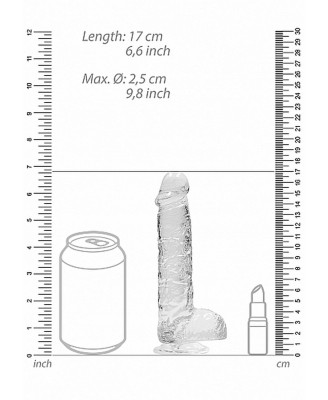 6"" / 15 cm Realistic Dildo With Balls - Transparent