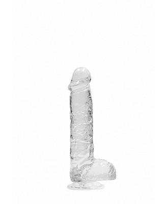 6"" / 15 cm Realistic Dildo With Balls - Transparent