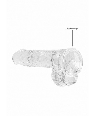 6"" / 15 cm Realistic Dildo With Balls - Transparent