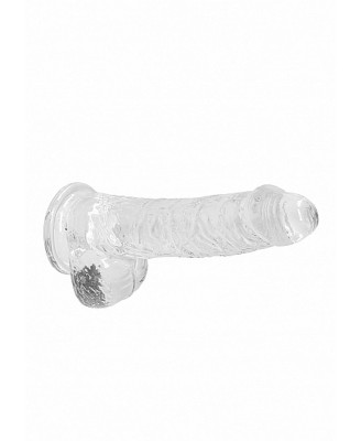 6"" / 15 cm Realistic Dildo With Balls - Transparent