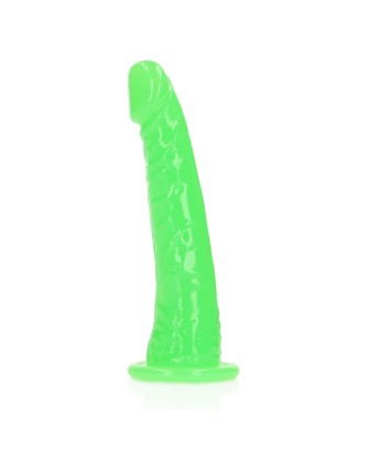 Slim Realistic Dildo with Suction Cup - Glow in the Dark - 6'' / 15,5 cm