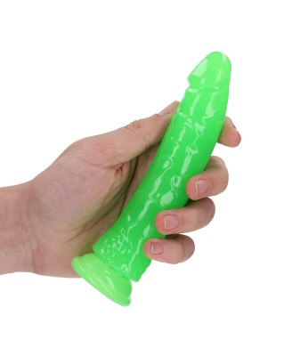 Slim Realistic Dildo with Suction Cup - Glow in the Dark - 6'' / 15,5 cm